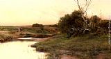 Emilio Sanchez-perrier Famous Paintings - On The River's Edge At Dusk
